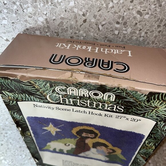 Caron Christmas Nativity Scene Latch Hook Rug Kit 27 X 20 Craft 1978 Jesus Lamb - Picture 4 of 9